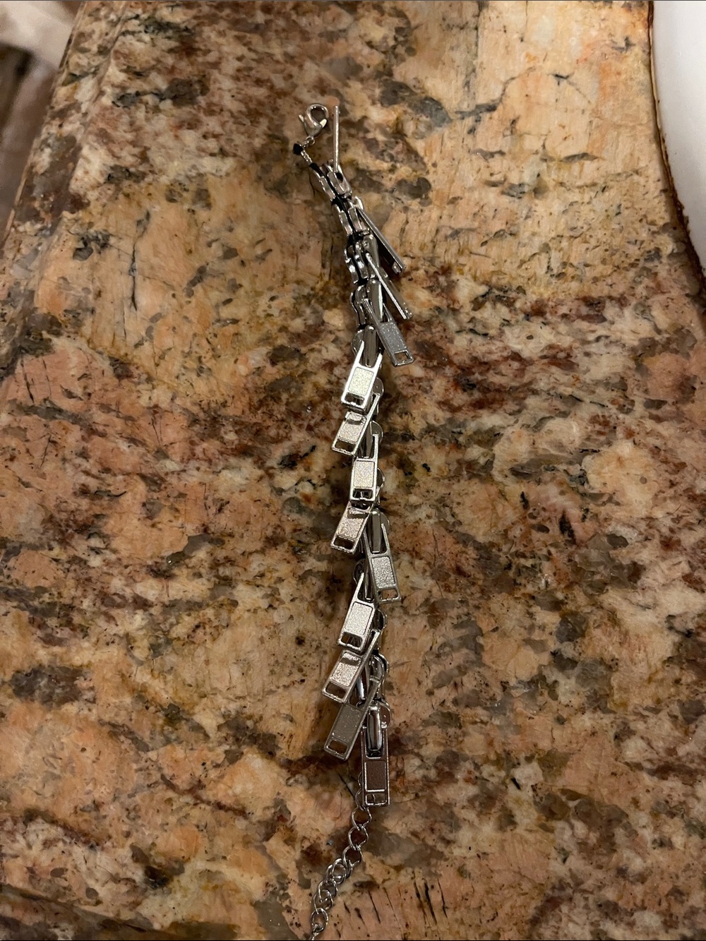 Silver tone Multi-zipper Drop Bracelet - Women Jewelry